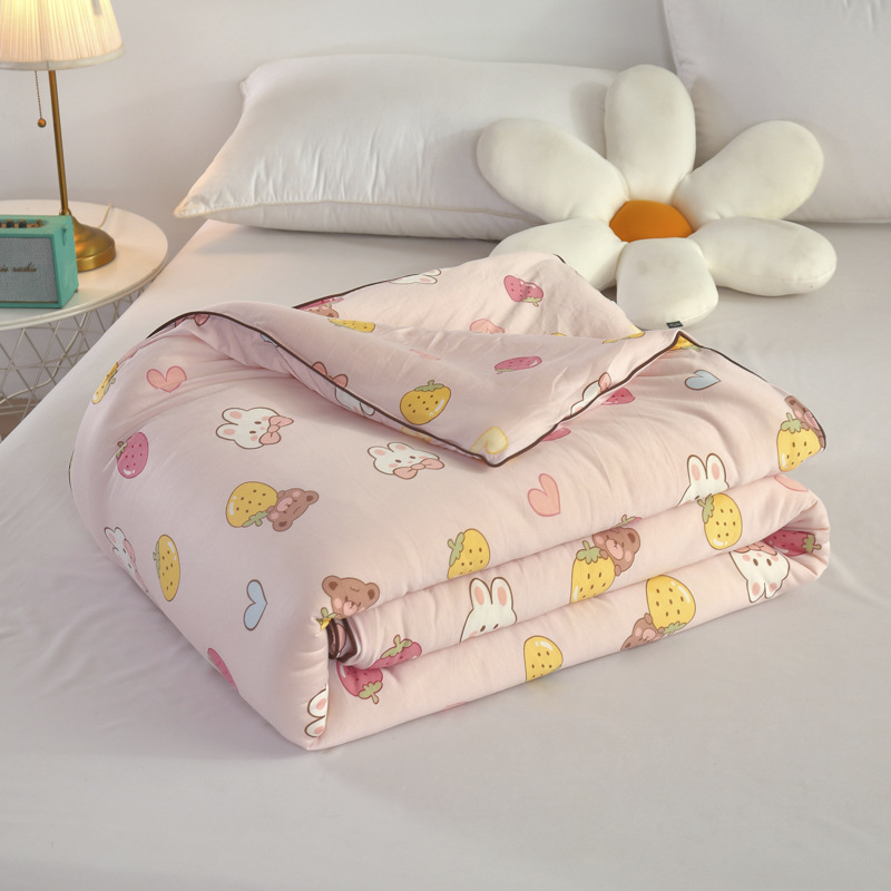Edredón de fibra de soja Edredón fresco de verano Edredón de aire acondicionado Núcleo de primavera y otoño Dormitorio de verano para niños individuales y dobles Edredón de verano Lavable a máquina