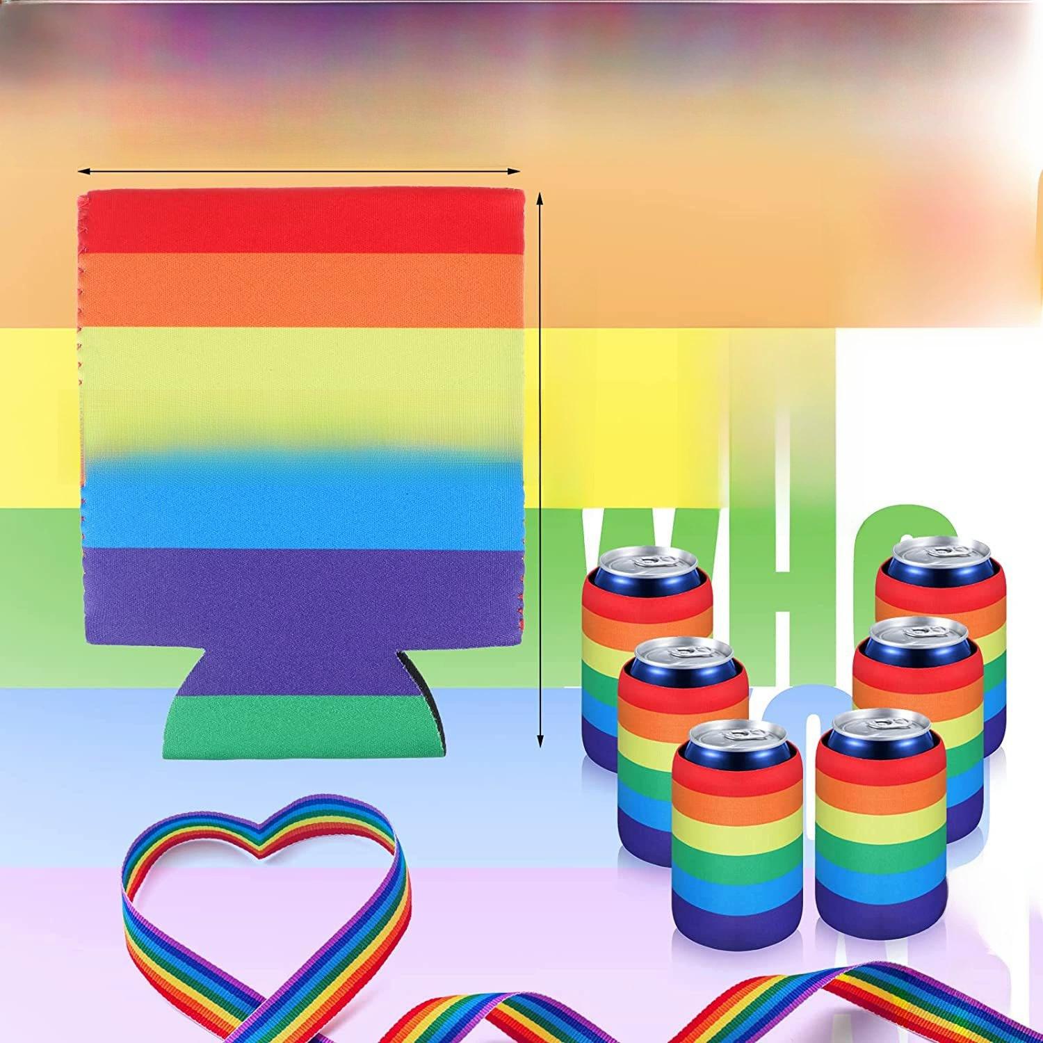 Rainbow wineglass, foldable handheld thermos, Cola, 12 oz