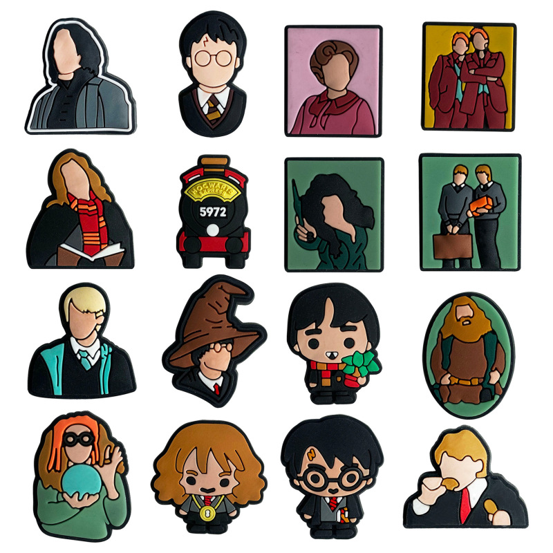 Harry Potter shoes flower Harry Potter hole shoes diy accessories removable pvc soft rubber shoe buckle decorative buckle