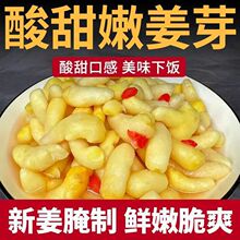嫩姜芽泡菜山东糖醋泡仔姜咸菜腌制下饭菜姜片枸杞泡姜芽抖音代发