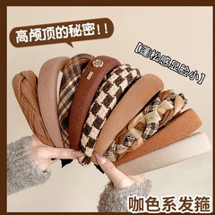 秋冬美拉德咖色发箍女款高颅顶压发头箍2025年新款发卡发捆窟头饰