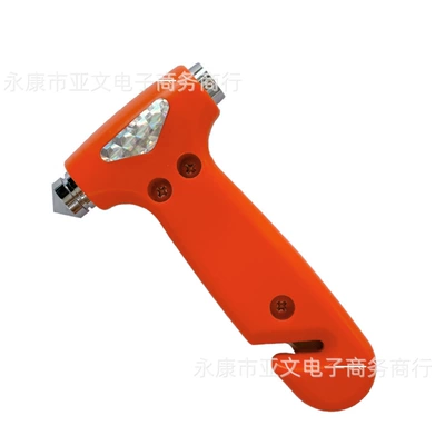 Cross-Border Popular Strap Two-In-One Safety Hammer Multi-Functional Car Life-Saving Hammer Escape Hammer Window Breaker (Qəza çəkici) - orange-strap
