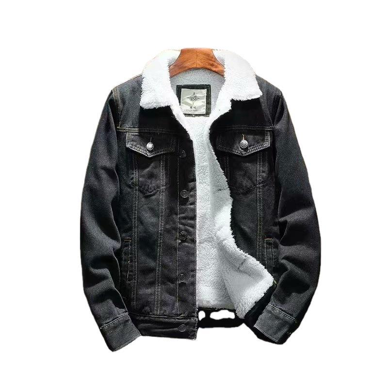 冬のレトロなベルベットのデニムコートの男性服青年韓国版はジャケットの上着のファッションの大きいサイズの対外貿易の綿服を厚くします。