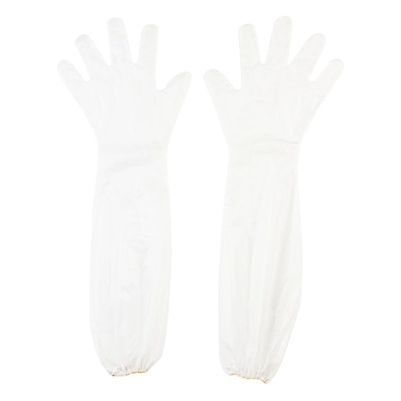 Заводские одноразовые длинные перчатки руки CPE кухня по дому посудомоечная машина чистые Водонепроницаемые пластиковые длинные перчатки руки