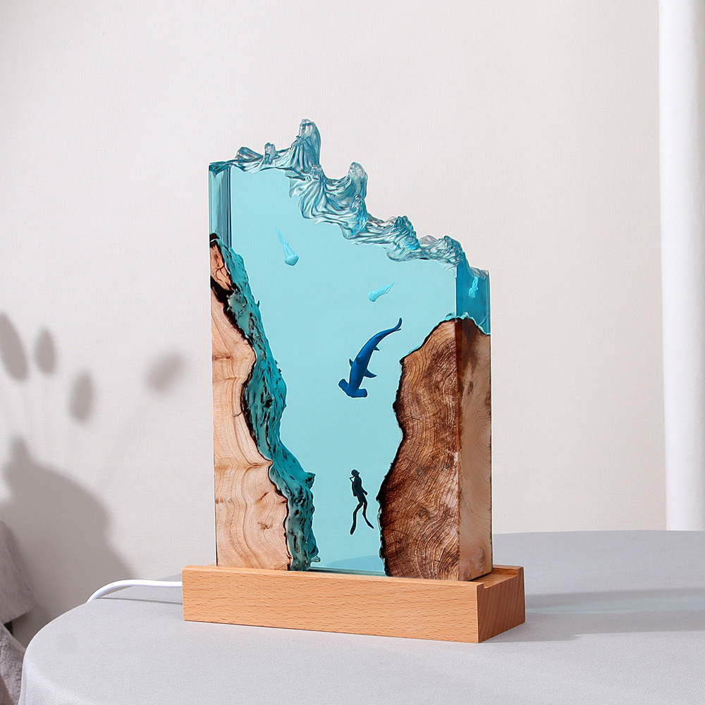 Handmade Epoxy Resin Crafts Marine Human and Nature Micro Landscape Accompanying Ceremony Office housewarming new house ornaments tide