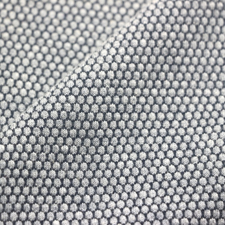Jacquard football Plaid single-sided cloth sweat fabric knitted weft yarn-dyed linen gray black bottom honeycomb small jacquard single-sided fabric Jacquard football Plaid single-sided cloth sweat fabric knitted weft yarn-dyed linen gray black bottom honeycomb small jacquard single-sided fabric