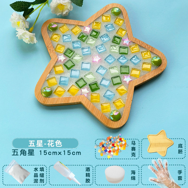 Nuevo producto bricolaje hecho a mano posavasos paquete de material mosaico padre-hijo creativo jardín de infantes pequeño regalo al por mayor juguetes educativos