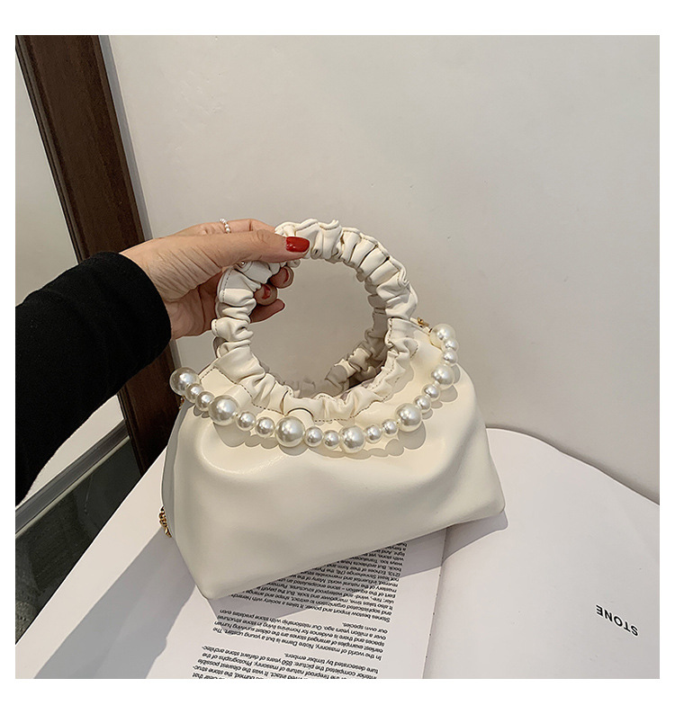 Großhandel Plissierte Perlenkette Einfarbige Handtasche Nihaojewelry display picture 121
