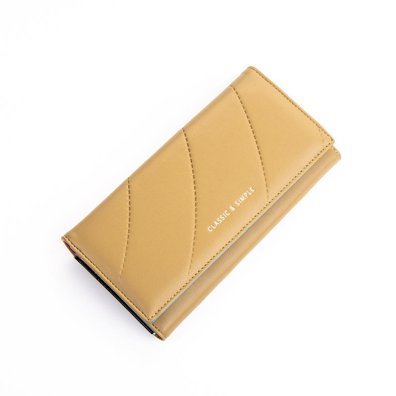 Korean-style fashionable long twill women's wallet, large capacity, multiple card slots, hand-held leather wallet, cross-border money purse from the source factory
