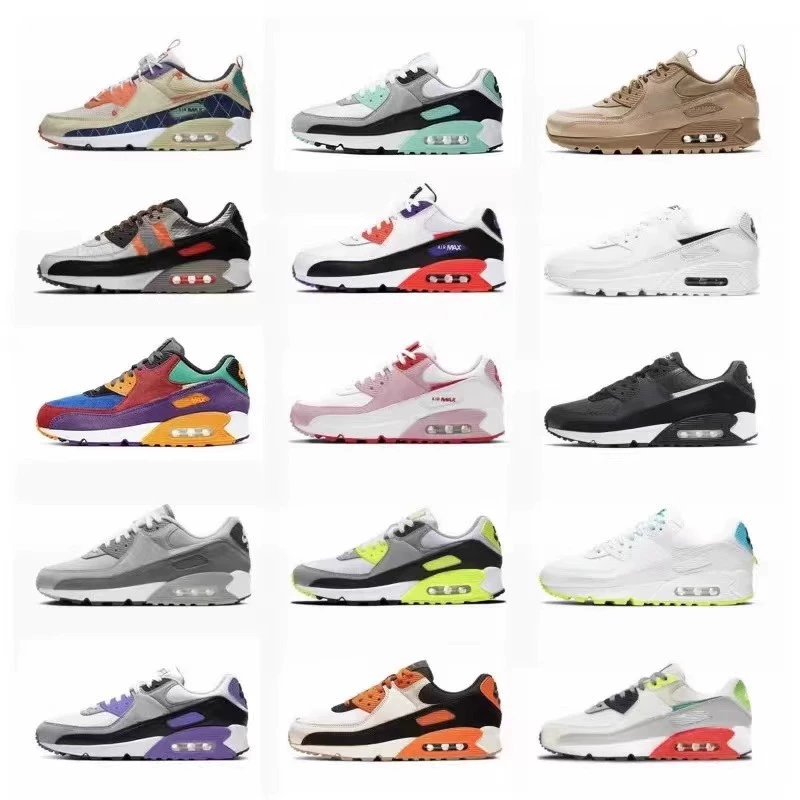 Putian Naike Official Air Max 90 Retro Classic Air-Cushion Shoes Breathable Mesh Men's and Women's Casual Sports Running Shoes