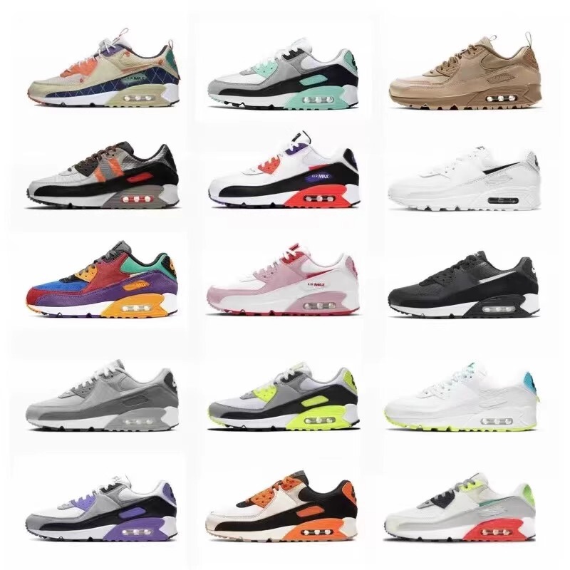 Putian Naike Official Air Max 90 Retro Classic Air-Cushion Shoes Breathable Mesh Men's and Women's Casual Sports Running Shoes