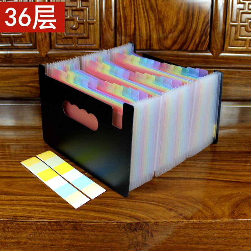 Transfronterizo dedicado gran capacidad A5 Mini pequeño tamaño órgano clip multi-capa carpeta factura sola bolsa de almacenamiento retráctil de pie