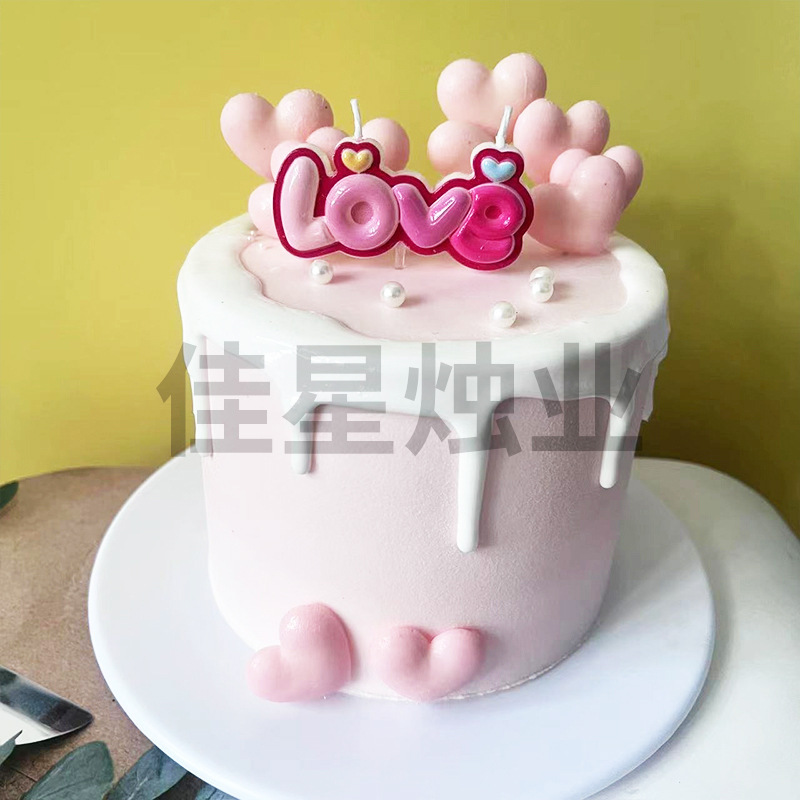 蜡烛批发创意彩色Love蜡烛生日派对插件蛋糕卡通装饰浪漫生日蜡烛|undefined