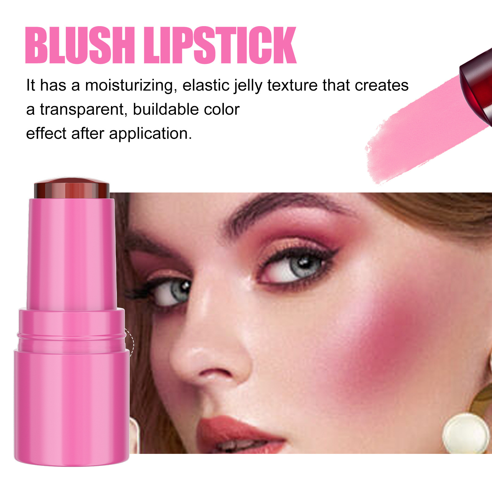 Fruit Blush Lipstick And Long Lasting Powder Blusher Lip Gloss_voghion.com