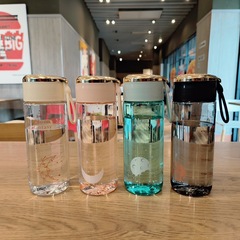 新款網紅杯子透明便攜隨手水杯夏季刻度塑料杯學生水杯禮品杯批發