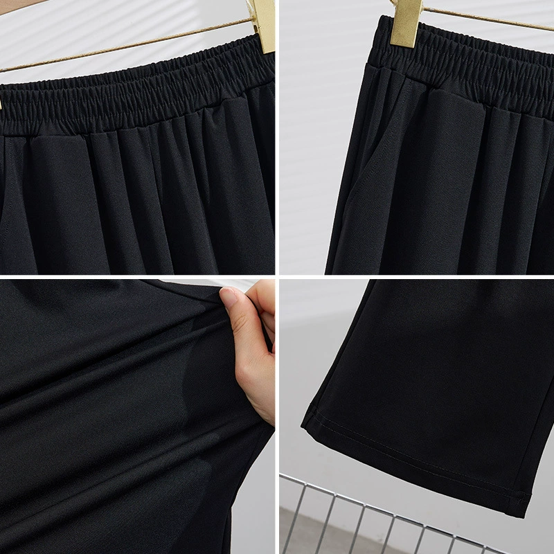 Summer thin extra large trousers for leisure, Korean style, plus size, loose straight fit, fitted