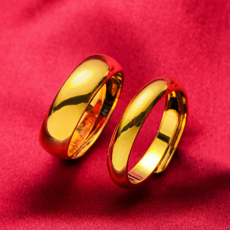 fashionable glossy golden one size ring