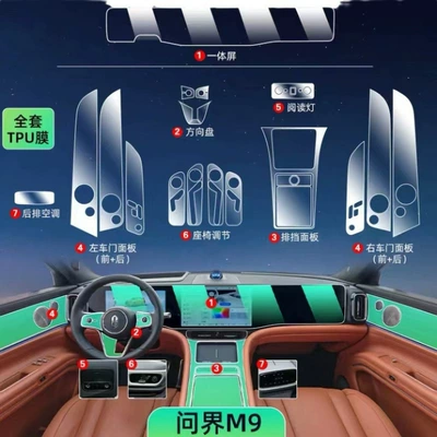 M9 interior protection, center console, Car interior film