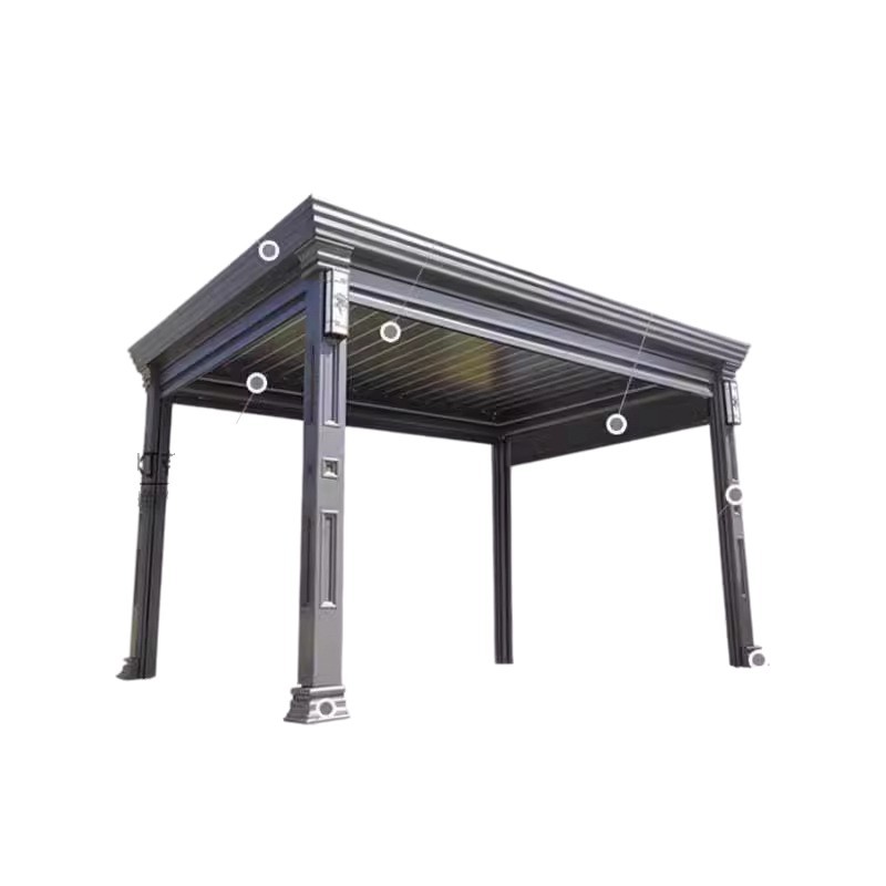Villa patio pabellón al aire libre aleación de aluminio chino sombrilla al aire libre terraza jardín ocio pabellón ciego europeo