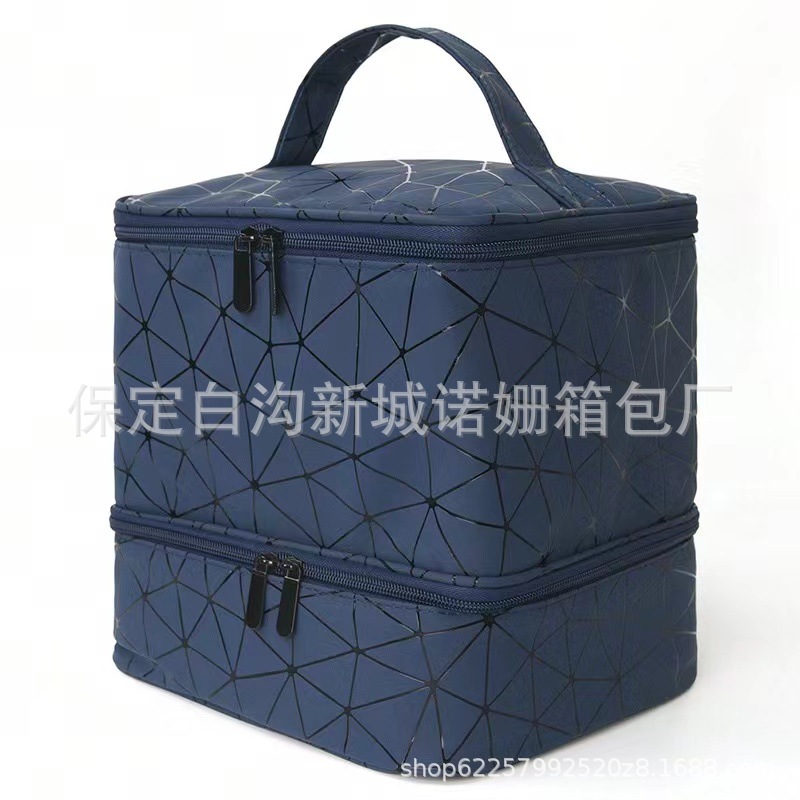 Bolso cosmético transfronterizo de gran capacidad Bolso femenino portátil de PVC de alta calidad Bolso de almacenamiento de esmalte de uñas Bolso de mano para uñas