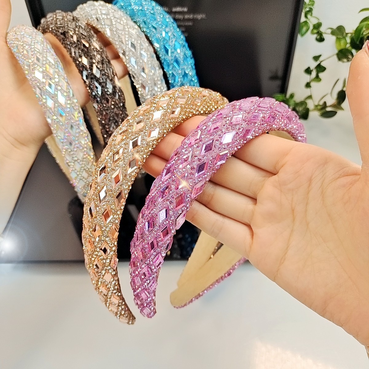 2024 Amazon Cross-border Super Flash Crystal Hairpin for Women, High-End Fashion, Versatile, High Crown Hair Accessories