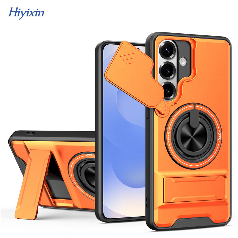 Cross-Border Applicable Samsung S24 Rotating Magnetic Ring Stand Galaxy A37 Sliding Cover Push Window Anti-Drop Protective Case