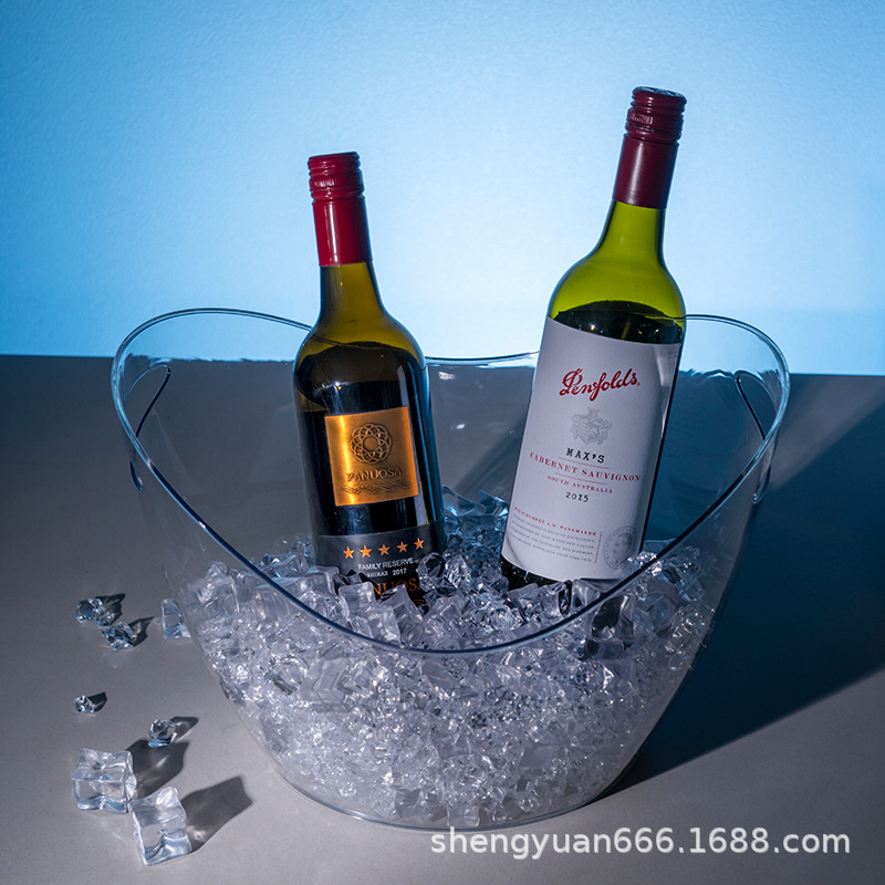Cubo de hielo transparente de acrílico, cubo para champán, caja de plástico para cerveza de bar KTV, cubo para cubitos de hielo, cubo para vino, cubo para hielo.