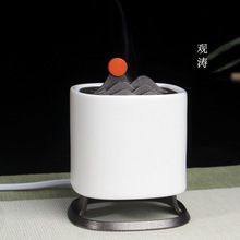 观涛陶瓷电子品香器酉圆定时调温电子熏香机檀香木屑插电香炉家用