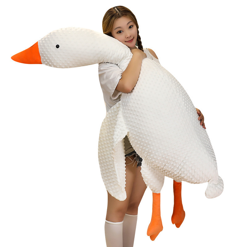 インターネット有名人の大きな白いガチョウの枕、横たわる枕、大きな人形のぬいぐるみ、女の子のベッドの睡眠枕、なだめる人形|undefined