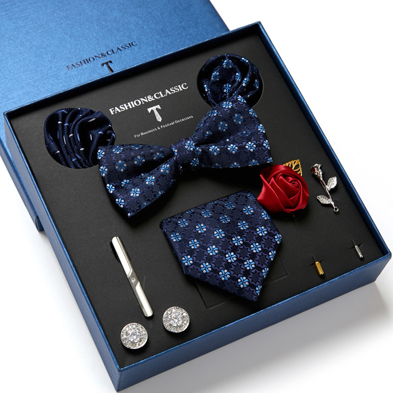 2026 New Men's Gift Box Tie, Fashionable Business Striped Tie and Square Scarf Set, Gift Box, Gift 2026 New Men's Gift Box Tie, Fashionable Business Striped Tie and Square Scarf Set, Gift Box, Gift