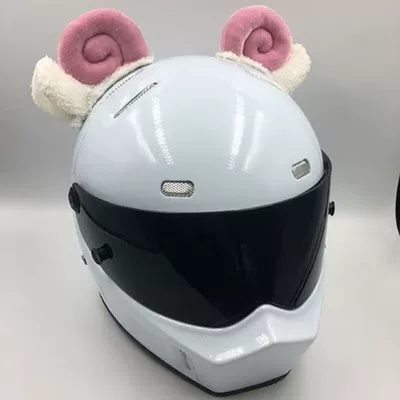 Motosiklet dəbilqələri: 3D Motorcycle Accessory - pink-sheep-ears