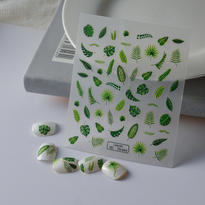 September New Green Tree Leaf 5D Nail Sticker Embossed Back Glue Oil Fruit Hyun-a Small Fresh Relief Nail Sticker September New Green Tree Leaf 5D Nail Sticker Embossed Back Glue Oil Fruit Hyun-a Small Fresh Relief Nail Sticker