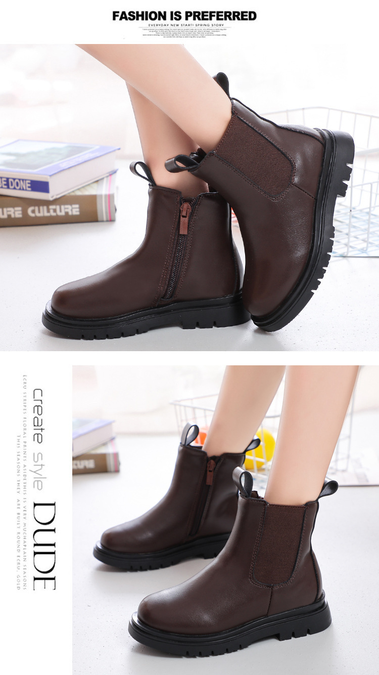 Kinderstiefel Aus Leder Für Den Herbst Und Winter Mit Weicher Sohle_voghion.com