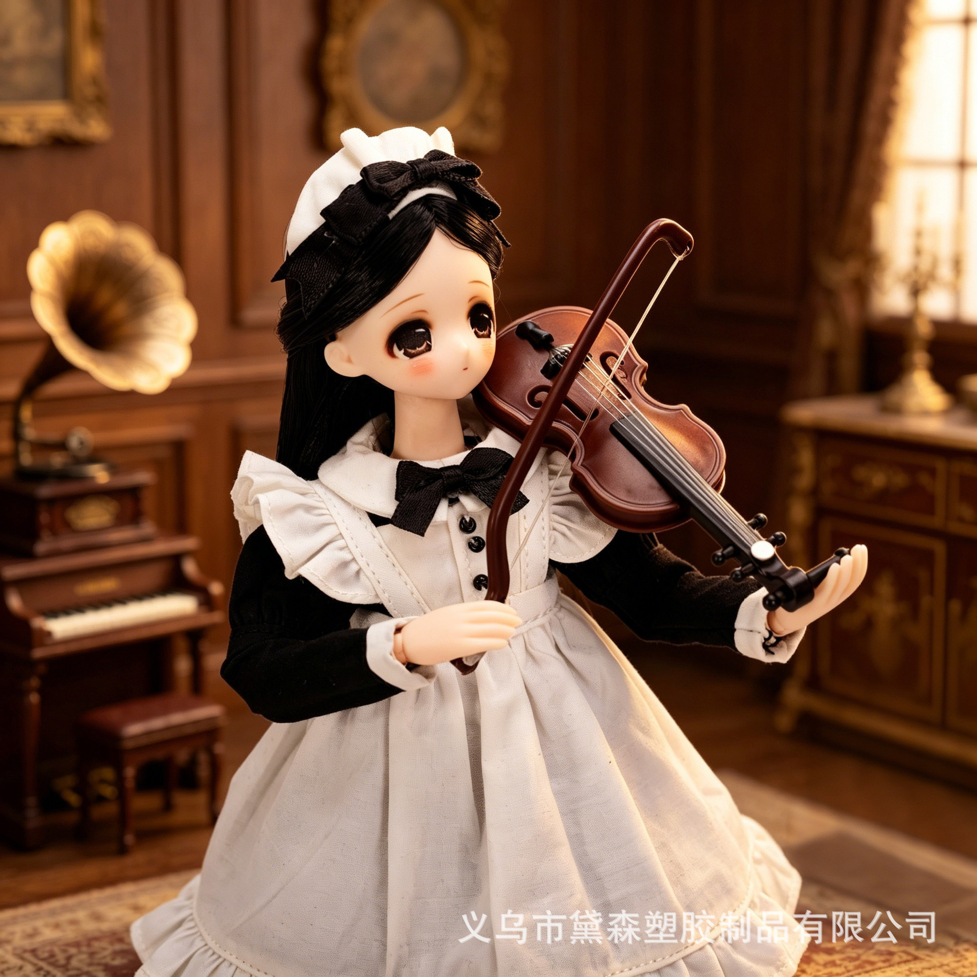 ob24 qo'g'irchoq kiyimlari, Azone 6 ballli BJD qo'g'irchoq kiyimlari xizmatkor kiyimi, Blythe klassik qora va oq apron to'plami ulgurji