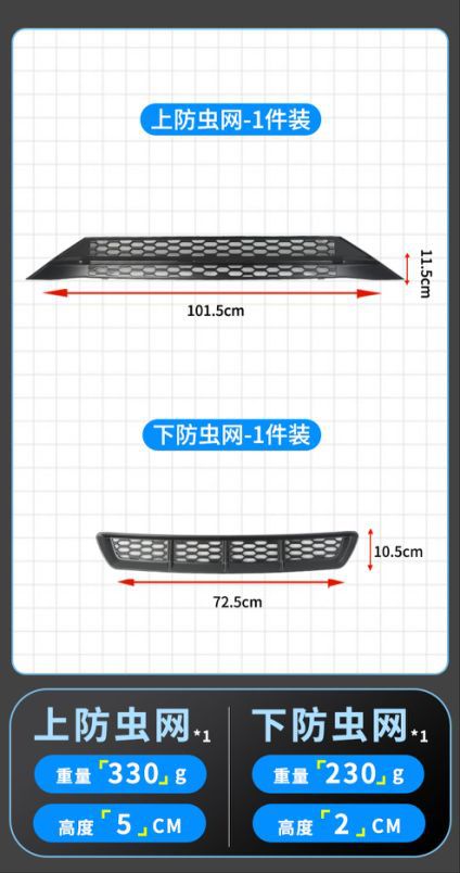 Suitable for Deep Blue S07/S7 23-25 Insect-Proof Net, Middle Net, Water Tank Protective Net, Snap-On Installation, No Disassembly Required for Modification