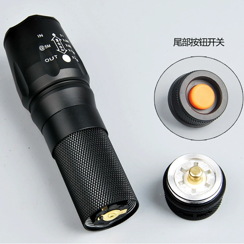 Handheld telescopic flashlight ST‑35 / A100 / T6, waterproof zoom LED, compatible with 26650 battery