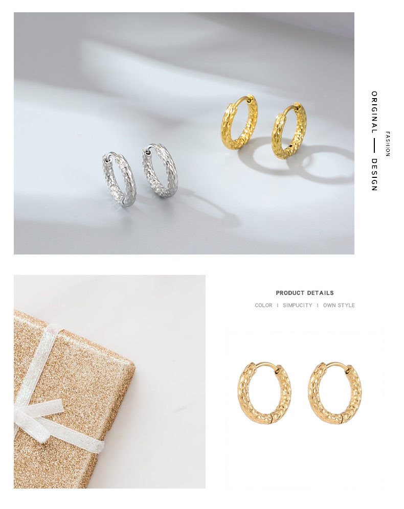Earrings Classification 1 Pair Quantity Daily Occasion 304 Stainless Steel Material 1 Pair Fashion Geometric Plating 304 Stainless Steel White Gold Plated Gold Plated Earrings