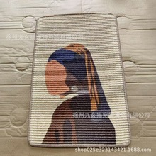 带图案剑麻垫猫抓耐磨不猫窝掉屑垫子可贴墙厂家定制宠物猫