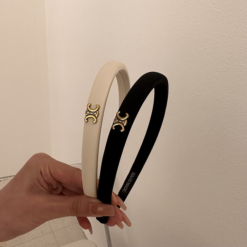 Niche design new high-grade thin hairpin headband high Skull top retro Internet Celebrity All-match Chanel style hair accessories for women