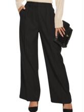 H 49901 Commuter High Waist Solid Color Wide Leg Pants ����