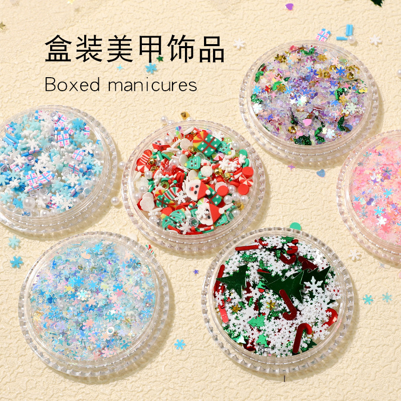 Soft Pottery Christmas Series Santa Claus Candy Snowflake Crutch Soft Pottery Slice DIY Material Boxed Nail Art Jewelry Soft Pottery Christmas Series Santa Claus Candy Snowflake Crutch Soft Pottery Slice DIY Material Boxed Nail Art Jewelry