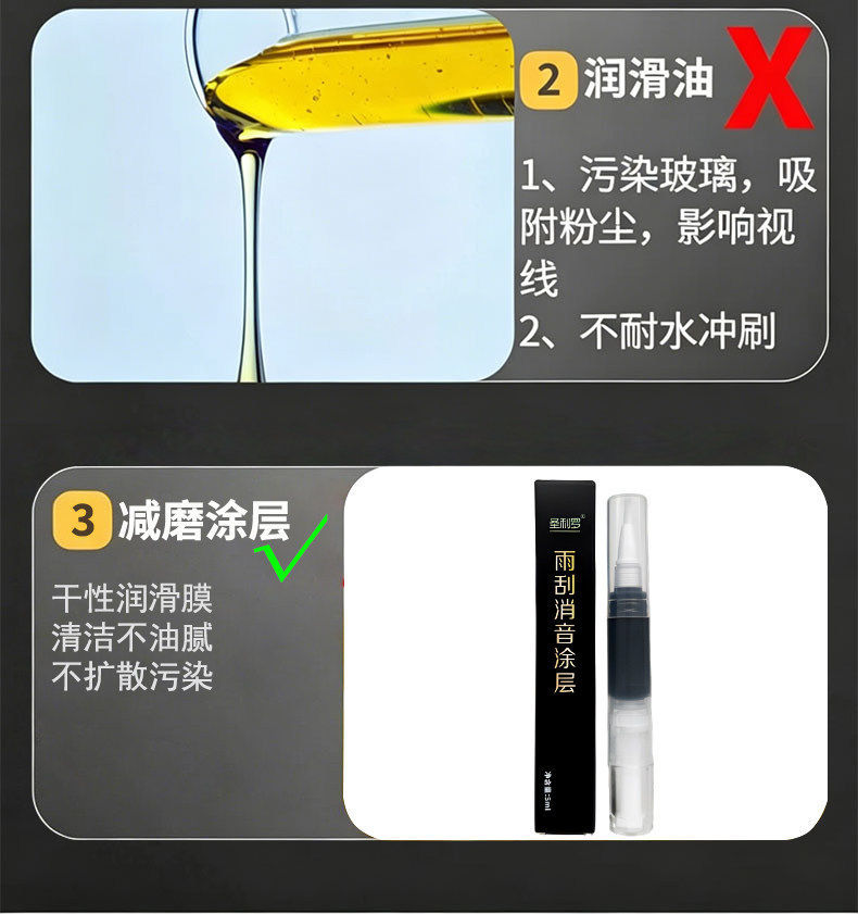 Car Wiper Blade Noise Reduction Coating Repair Strip Maintenance Lubricant Anti-Aging Rubber Anti-Noise Coating Liquid Pen