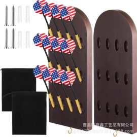 飞镖架带挂钩飞镖架跨境新款木质壁挂式飞镖架飞镖整理展示架墙壁