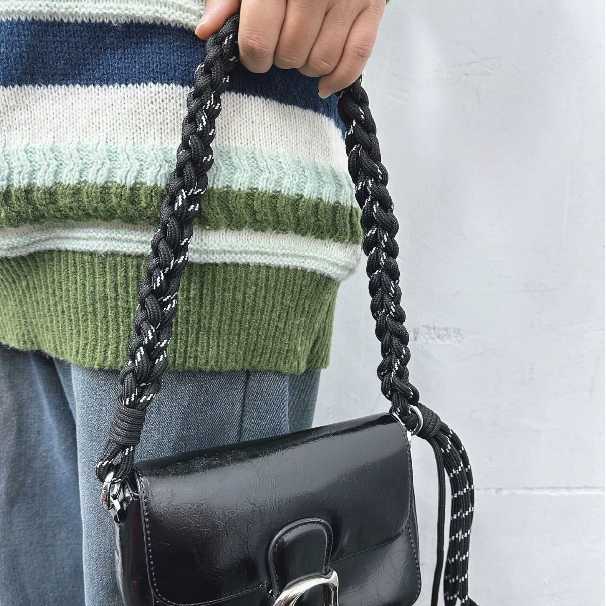 Handmade Black Camera Bag with One-Shoulder Straps, Changeable Purse, by