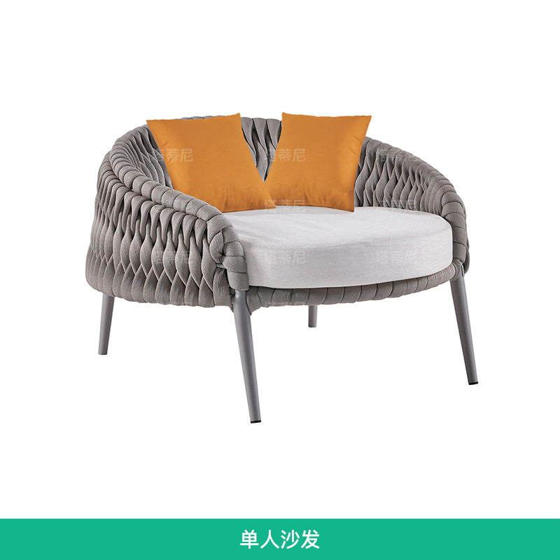 Sofá de ratán para exteriores, para villa, patio, balcón, sala de estar, hotel, muebles de ratán de diseño moderno y sencillo para exteriores