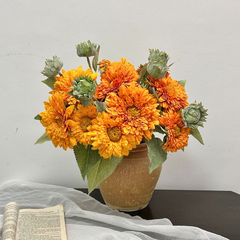 Teddy Sunflower Artificial Flower Living Room Entrance Decorative Flower Fake Flower Ornaments Retro Holding Flower Bunches Teddy Sunflower Artificial Flower Living Room Entrance Decorative Flower Fake Flower Ornaments Retro Holding Flower Bunches