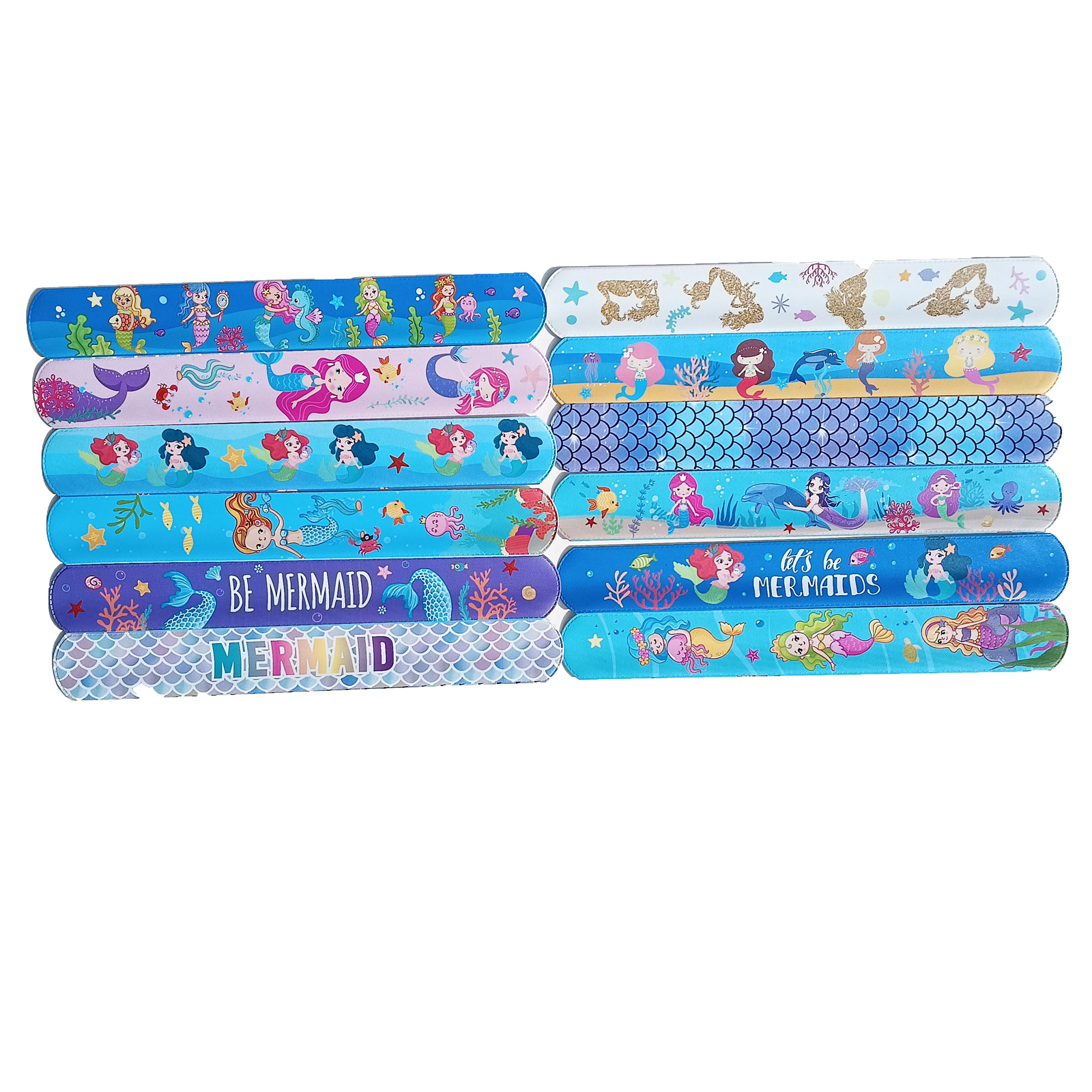 Nueva sirena Snap anillo correa de muñeca serie de sirena de dibujos animados correa de muñeca regalo de los niños Snap anillo