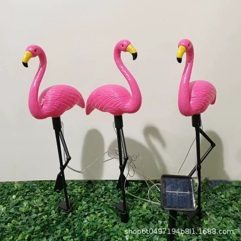 Трансграничная Амазонка Солнечная лампа с Фламинго один перетащите три газонная лампа солнечная лампа для животных садовая лампа декоративная лампа