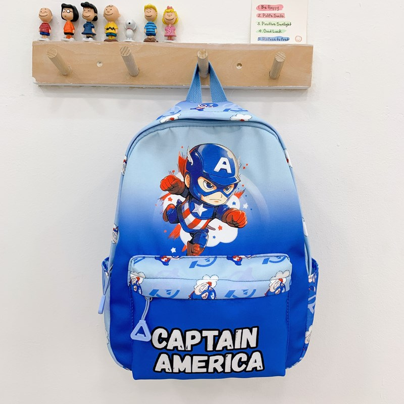 Iron Man Boys Mochila Moda Nuevas niñas Mochila para niños Anime Dibujos animados Mochila escolar de primer grado de gran capacidad