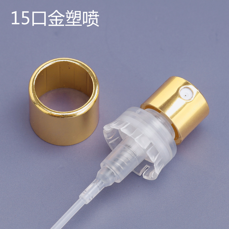 En stock 15-boca boquilla cosmética perfume pulverización fina oro plata negro 13-boca máquina de sellado de la boquilla de bayoneta